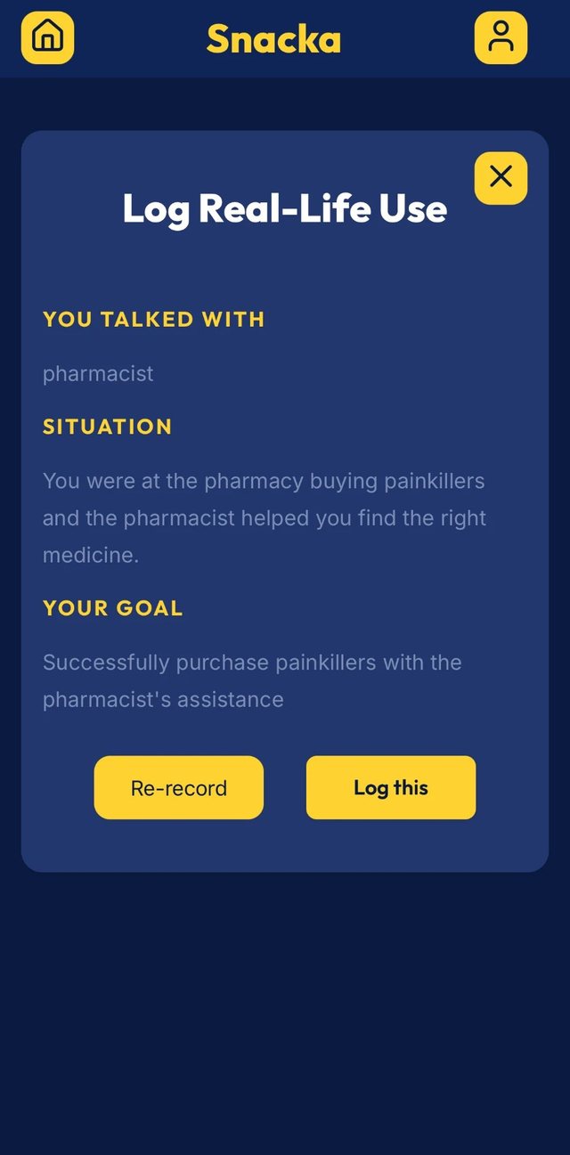 Logging a real-life conversation you had outside the app